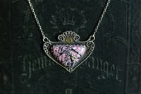 Image 1 of Pink Rhodonite Gothic Victorian Inspired Sterling Silver Amulet Necklace OOAK