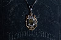 Image 2 of Victorian Mourning Necklace, Tintype Portrait, Unique Antique Inspired Jewelry, Baroque angels, C...