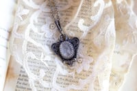 Image 2 of Tourmalated  Quartz Filigree Sterling Silver Gothic Victorian Handmade Necklace OOAK