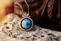 Image 2 of Sterling Silver Larimar Snakeskin Necklace Pendant OOAK