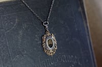 Image 3 of Victorian Mourning Necklace, Tintype Portrait, Unique Antique Inspired Jewelry, Baroque angels, C...