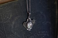 Image 4 of Tourmalated  Quartz Filigree Sterling Silver Gothic Victorian Handmade Necklace OOAK