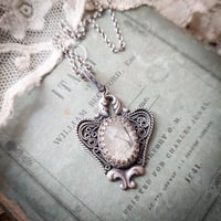 Image 5 of Tourmalated  Quartz Filigree Sterling Silver Gothic Victorian Handmade Necklace OOAK