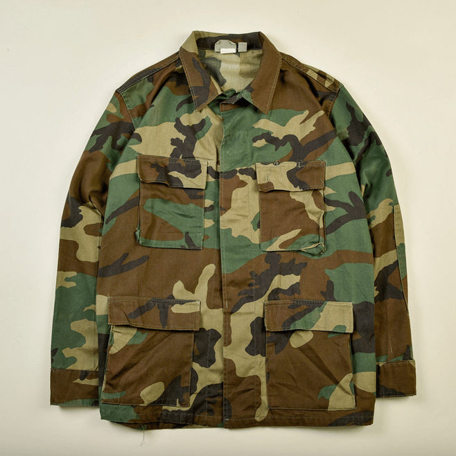 Image of Combat field military shirt woodland camo VINTAGE by HolyHouse