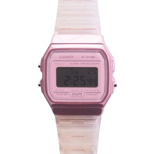 casio f-91w clear pink