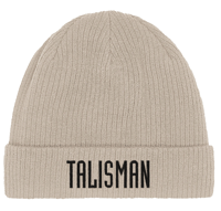 Image 1 of Talisman - Text logo Cotton Beanie black embroidery (multiple colors)