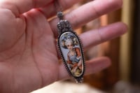 Image 3 of Portrait of a Lady Sterling Silver Broken China Pendant Necklace Victorian Edwardian Gothic OOAK