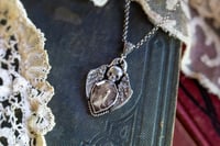 Image 3 of Gothic Winged Skull Necklace, Graveyard Cemetery Themed, Taphophile Gift, Memorial Crystal Jewelry