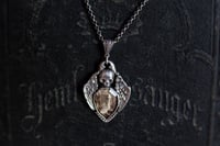 Image 2 of Gothic Winged Skull Necklace, Graveyard Cemetery Themed, Taphophile Gift, Memorial Crystal Jewelry