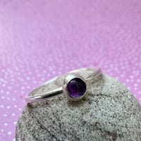 Sterling Silver Amethyst Ring - size R1/2