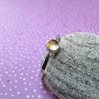 Hammered Silver Citrine Ring - Size P1/2