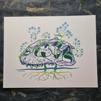 Image 4 of "Majunga-me-not" - Majungasaurus & Forget-Me-Nots - Art Print - 8" x 10"