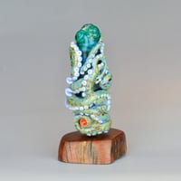 Image 6 of XXXXL. Twisted Periwinkle Reticulated Octopus Tower - Flamework Glass Sculpture