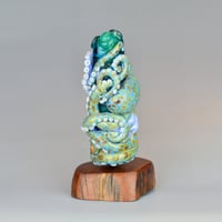 Image 7 of XXXXL. Twisted Periwinkle Reticulated Octopus Tower - Flamework Glass Sculpture