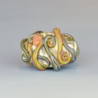 Image 8 of LG. Little Streaky Multicolor Octopus - Flameworked Glass Sculpture Bead