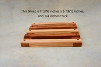 Image 3 of Trivet made of Oak and Cherry, Cooling hot rack, Small Hot Plate, Wooden Ladder Accent Plate
