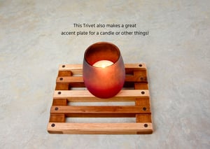 Image of Trivet made of Oak and Cherry, Cooling hot rack, Small Hot Plate, Wooden Ladder Accent Plate