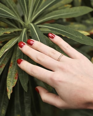 Image of 18ct rose gold 2mm horn texture ring