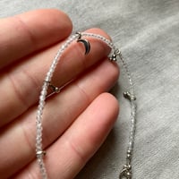 Image 4 of Tiny White Topaz Sterling Silver Moon Bracelet