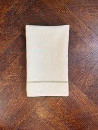 Image 1 of Handwoven Hemp Herringbone Twill Kitchen Towel with Linen Stripes