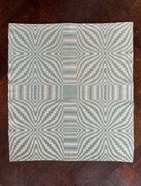 Image 1 of Overshot Baby Blanket in Blue Cotton