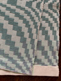 Image 3 of Overshot Baby Blanket in Blue Cotton