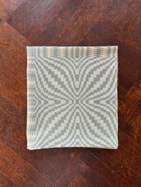 Image 4 of Overshot Baby Blanket in Blue Cotton