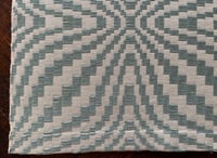 Image 5 of Overshot Baby Blanket in Blue Cotton