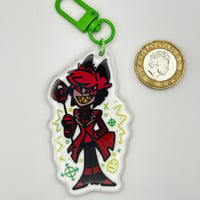 Image 4 of  Alastor Hazbin Hotel Inspired 2.75" Epoxy Keychain 