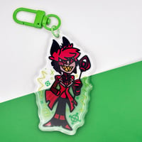 Image 3 of  Alastor Hazbin Hotel Inspired 2.75" Epoxy Keychain 