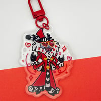 Image 3 of Valentino Inspired Hazbin Hotel 2.75" Epoxy Keychain