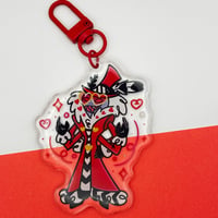 Image 2 of Valentino Inspired Hazbin Hotel 2.75" Epoxy Keychain