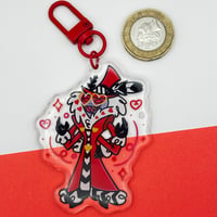 Image 4 of Valentino Inspired Hazbin Hotel 2.75" Epoxy Keychain