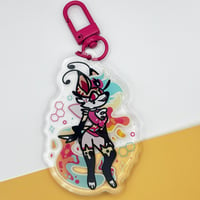 Image 3 of Helluva Boss Beelzebub 3" Glitter Epoxy Keychain