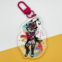 Image 2 of Helluva Boss Beelzebub 3" Glitter Epoxy Keychain