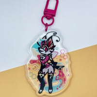 Image 4 of Helluva Boss Beelzebub 3" Glitter Epoxy Keychain