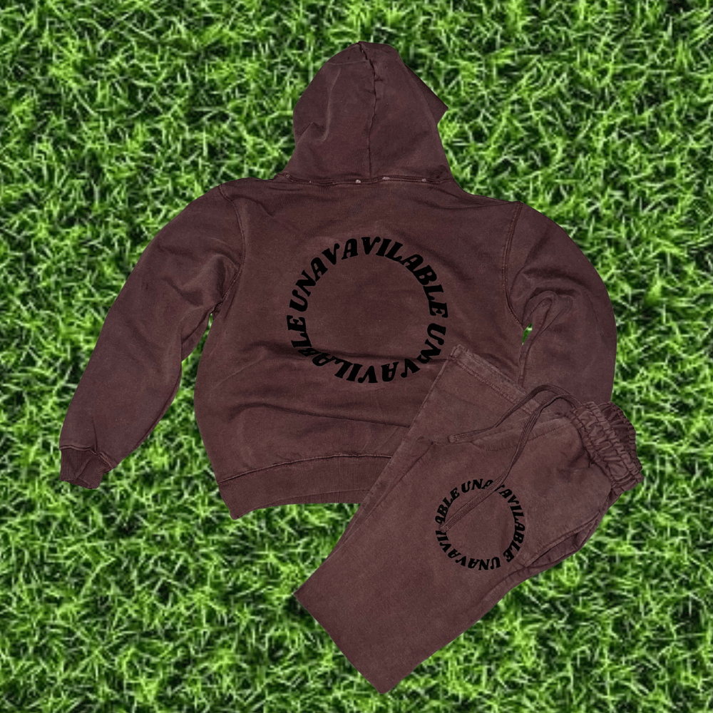 Image of Chocolate & Black Heavy Weight Sweatsuit