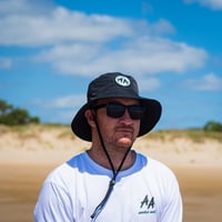 Image 4 of Nylon Wide Brim Bucket Hat- Black
