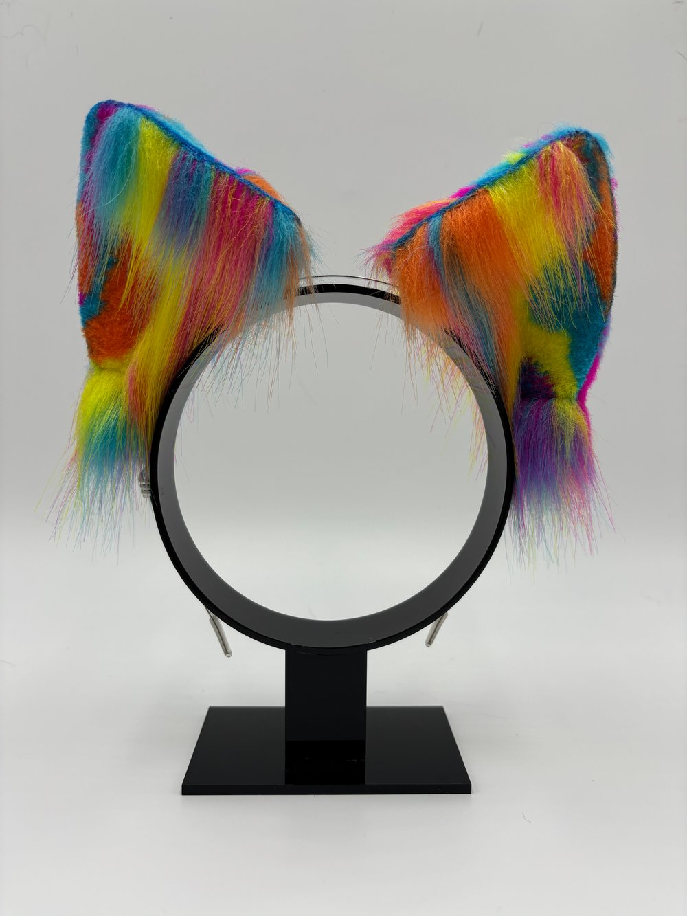 Image of Neon Rainbow Cat Ears