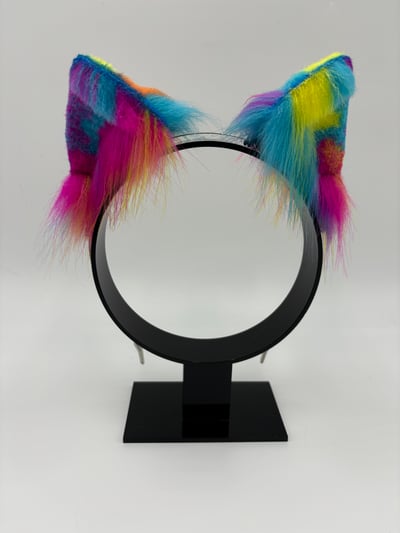 Image of Neon Rainbow Kitten Ears