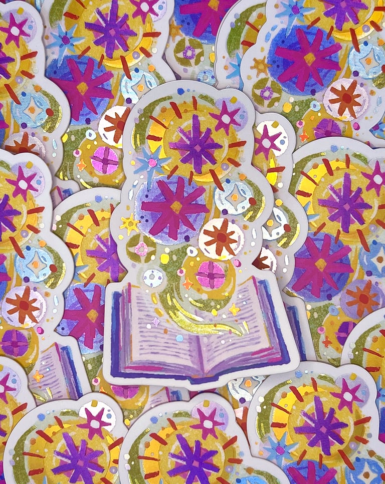 Book Magic ~  Holographic Sticker Image 3