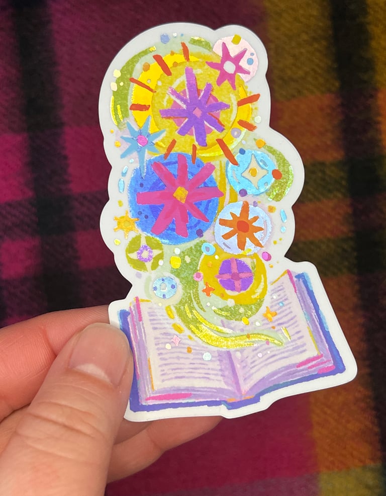 Book Magic ~  Holographic Sticker Image 2