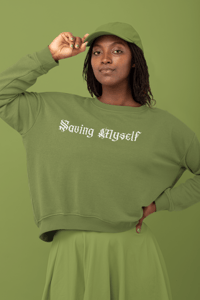 Image 4 of SAVING MYSELF Organic Cotton Blend Sweatshirt with White Logo (Unisex)