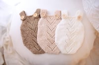 Image 1 of NEW Speckled Knit Newborn Rompers 