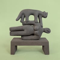 Image 1 of Reclining Woman and Cat