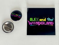 MAGNET & BADGE  (w/Alex and the Wonderland logo)