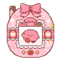 Image 1 of Kirby Tamagotchi Photoholder + Lenticular Card! 🍓🍰