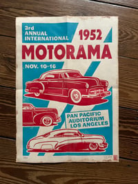 Image 4 of 1951 & 1952 Motorama aged Linocut Print Set FREE SHIPPING