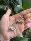 Chalcedony Moon Earrings 