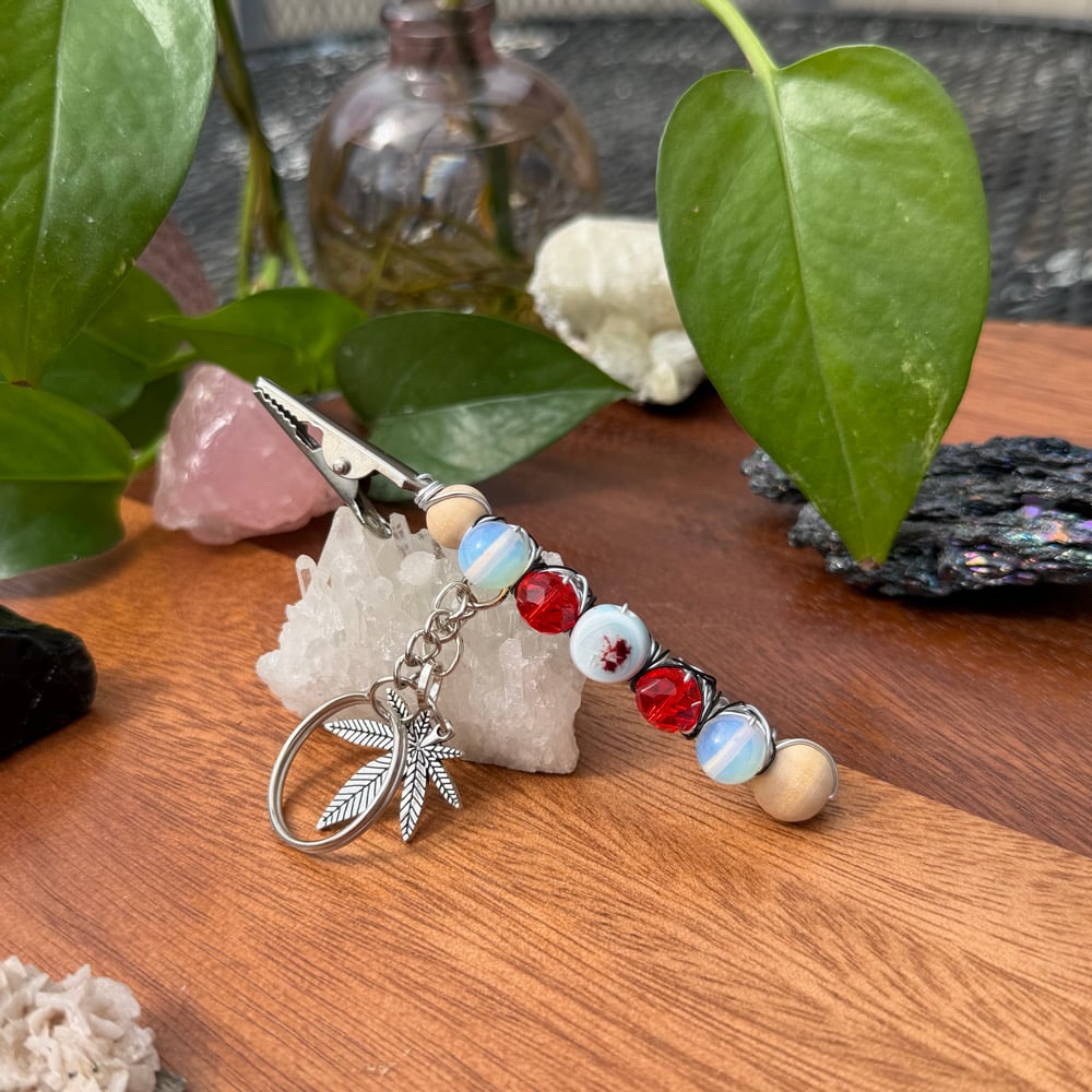 Image of strawberry ice clip keychain